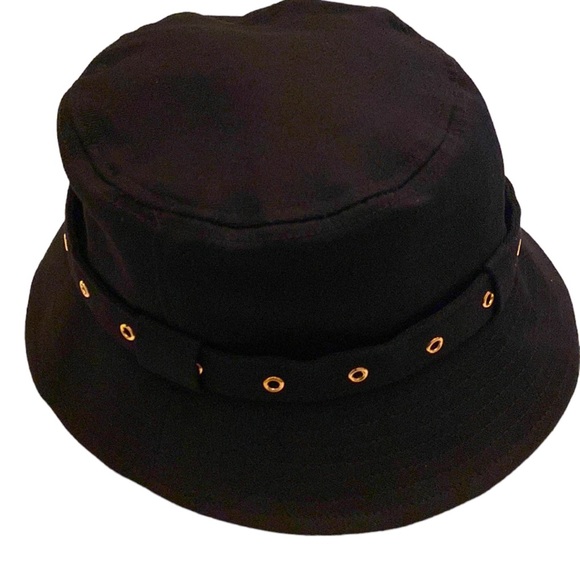 Bucket Hat W/Buckle Detail Cargo Foldable Fashion Solid Color Black Fall Winter - Picture 13 of 13
